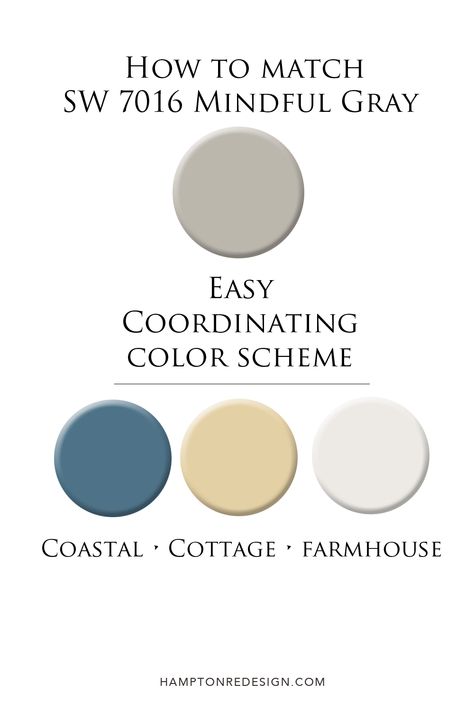 What Colors Go With Mindful Gray, Greens That Go With Mindful Gray, Sw Mindful Gray Color Scheme, Mindful Gray Palette, Mindful Gray Sherwin Williams Coordinating Colors, Coordinating Colors With Mindful Gray, Colors That Coordinate With Gray, Collingwood Coordinating Colors, Colors That Go With Mindful Gray