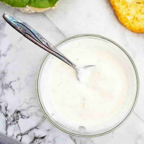 Horseradish Yogurt Sauce is creamy and full of tang! This quick and easy homemade sauce pairs well with steak, fish and potatoes! Sour Cream Horseradish Sauce, Garlic Horseradish Sauce, Whipped Cream Horseradish Sauce, Easy Horseradish Cream Sauce, Horseradish Sauce For Steak, Fish And Potatoes, Yogurt Sauce, Healthy Lunches, Homemade Sauce