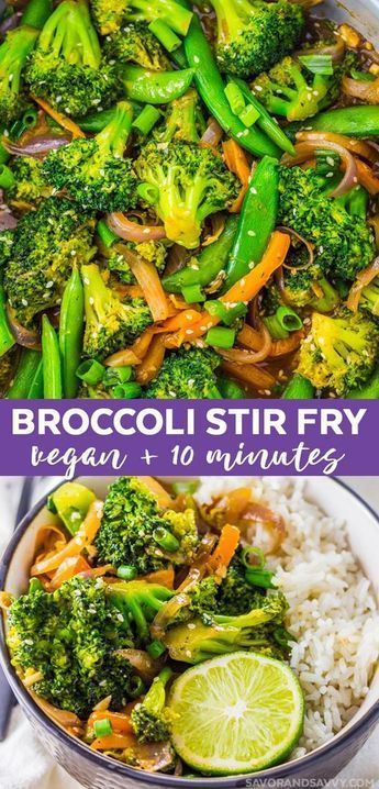 Garlic Broccoli Stir Fry, Great Vegetarian Meals, Garlic Broccoli, Broccoli Stir Fry, Stir Fry Recipe, Makanan Diet, Tasty Vegetarian Recipes, Dinner Healthy, Vegetarian Dinners