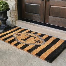 Front Door Decor & Ideas - Front Door Hanging Decor | Frontgate Front Door Matt, Front Porch Mat, Custom Door Mat, Pool Mat, Porch Mat, Shop Door, Monogram Door Mat, Entry Mats, Porch Rug