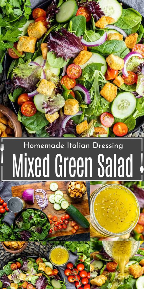 Get inspired with our delicious and healthy mixed green salad recipe! Packed with a variety of greens and toppings, this salad is not only good for you, but also super tasty. With our easy-to-follow guide, you'll learn how to create the perfect mix of greens, toppings, and dressings to satisfy your cravings and keep you energized throughout the day. Whether you prefer a classic Caesar salad or something with a little more pizzazz, like a berry and goat cheese salad, we've got you covered. So ... Large Green Salad For A Crowd, Mix Green Salad Recipes, Mixed Greens Salad Recipes, Green Salads For Parties, Mixed Green Salad Recipes, Salad Guide, Mixed Greens Salad, Mixed Green Salad, Salad Recipes For Parties