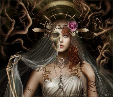 Cris Ortega, Hel Goddess, Goddess Of The Underworld, Arte Occulta, Norse Goddess, Gothic Fantasy Art, Hades And Persephone, Mythology Art, Goddess Art