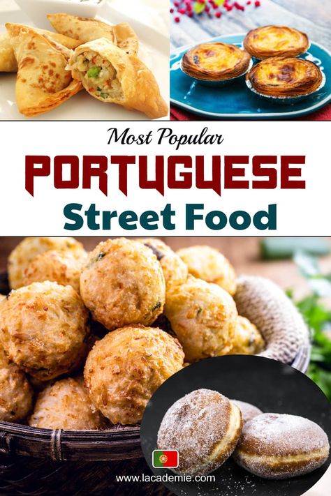 Discover a mouth-watering array of savory and sweet dishes from Portugal's diverse street food scene. Indulge in iconic bites like bifana sandwiches and pastel de nata while exploring the unique flavors of this delicious cuisine. Portugal Food, Portuguese Desserts, Portuguese Cuisine, Street Foods, Vegan Sandwich, Portuguese Recipes, Reduce Food Waste, Food App, International Recipes