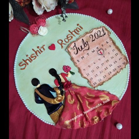 CHECKOUT DETAILED VIDEO IN MY YOUTUBE CHANNEL 🌼CREATIVE HANDMADE HUB🌼 #weddinggift #diynameplate #customizedgiftidea Mould It Art, Art For Wedding Gift, Diy Nameplate, Art With Clay, Art For Wedding, Couple Gift Ideas, Embroidery Hoop Art Diy, Clay Wall Art, Clay Wall