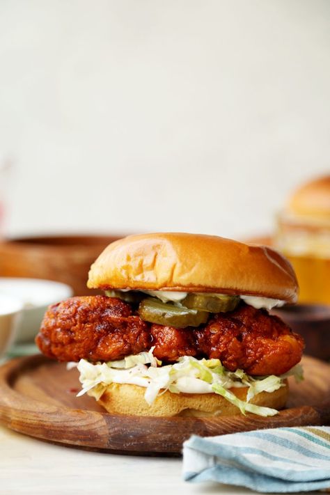 Nashville Hot Chicken Sandwich - The Candid Appetite Bbq Fried Chicken Sandwich, Hot Chicken Sandwiches Recipe, Nashville Spicy Chicken Sandwich, Healthy Hot Sandwiches, Nashville Fried Chicken Sandwich, Nashville Chicken Sandwich, Hot Honey Chicken Sandwich, Nashville Fried Chicken, Nashville Hot Chicken Sandwich