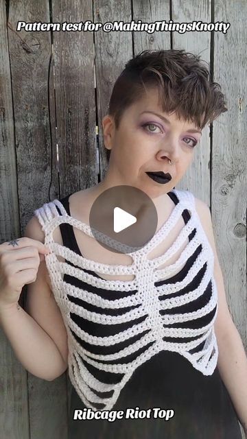 Crochet Ribcage Top, Ribcage Crochet, Crochet Rib Cage, Crochet Bone, Crochet Costumes, Crochet Girls, Costume Patterns, Fantasias Halloween, Halloween Crochet