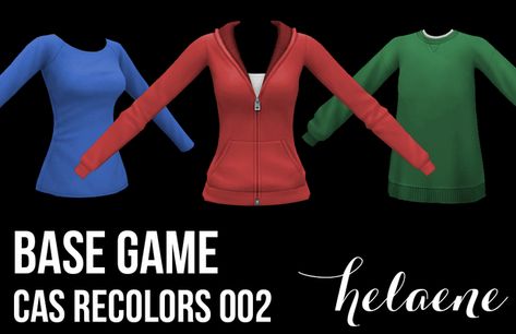 CAS Recolor Add-Ons: Base Game - 002 | Patreon Sims4 Base Game, Sims 4 Recolors, Female Tops, Sims 4 Cas, Top Game, Cc Finds, Comfy Tops, Color Swatches, Sims 4