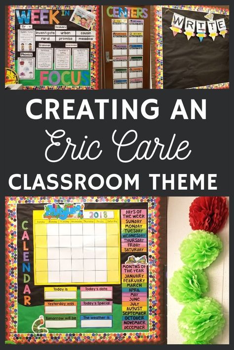 Eric Carle Classroom Decor, Eric Carle Classroom Theme, Hungry Caterpillar Classroom, Eric Carle Classroom, Preschool Classroom Themes, Eric Carle Activities, Teaching Games, Polka Dot Classroom, Elementary Classroom Themes