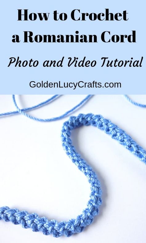 How to crochet Romanian cord photo and video tutorial, Romanian corde, crochet cord, crochet ribbon Cordon Crochet, Christmas Emoji, Cord Crochet, Crochet Ribbon, Bracelet Crochet, Irish Crochet Patterns, Confection Au Crochet, Crochet Geek, Crochet Cord