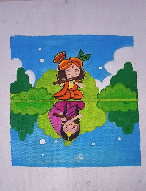 https://www.instagram.com/p/CRX4H5snjeT/?utm_source=ig_web_copy_link Drawing Ideas Of Radha Krishna, Radha Krishna Cute Painting, Krishna Easy Art, Cute Krishna Canvas Painting, Radha Krishna Art Easy, Lord Krishna Easy Paintings, Radhe Krishna Easy Drawing, Asthetic Paintings Vintage 90s, Radha Krishna Craft