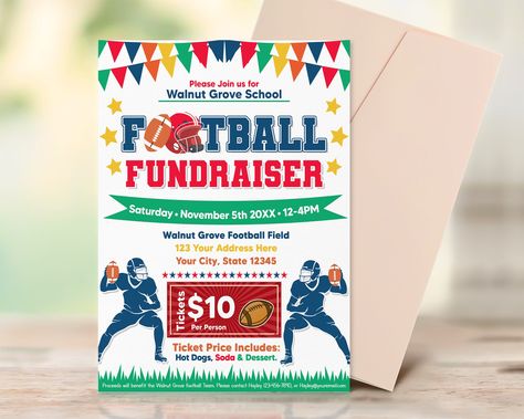 Football Fundraiser, Fundraising Games, Sports Fundraisers, Fundraiser Event, Football Diy, Fundraiser Flyer, Event Posters, Game Face, School Fundraisers