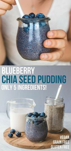 Blueberry Chia Seed Pudding, Healthy Desayunos, Pudding Chia, Chia Recipe, Breakfast Vegan, Chia Seed Recipes, Comidas Fitness, Chia Pudding Recipes, Chia Seed Pudding