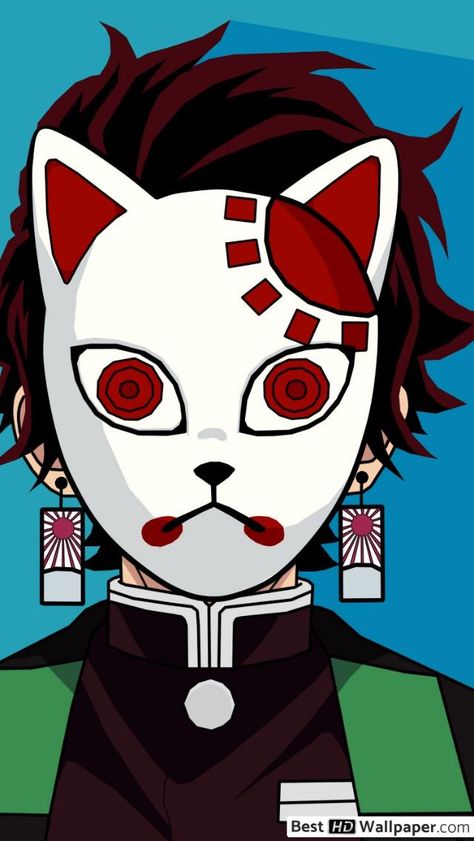 Tanjiros Mask, Tanjiro Mask, Photo Manga, Brown Hairstyles, Tattoo Anime, Mask Drawing, Hair Color Brown, Mask Art, Cute Tumblr Wallpaper