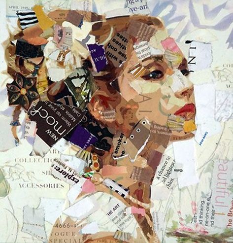 40 Exclusive Collage Portrait Art Works Collage Portrait Art, Collage Portrait, Old Magazines, Scrap Paper, A Collage, Glamour Fashion, Portrait Art, Art Works, Collage Art