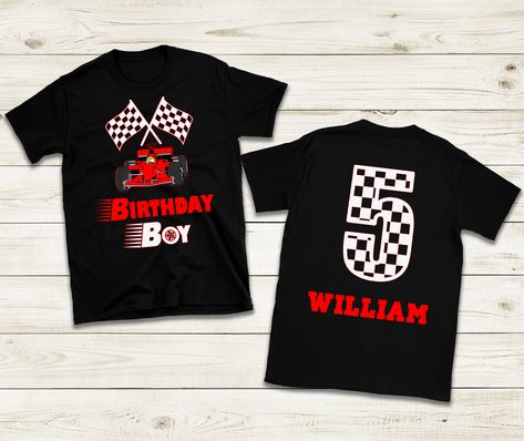 Racing Car Birthday, Race Car Themes, Birthday Boy Shirt, Hot Wheels Birthday, Race Car Birthday Party, Formula 1 Racing, Race Car Birthday, Car Birthday, Car Themes