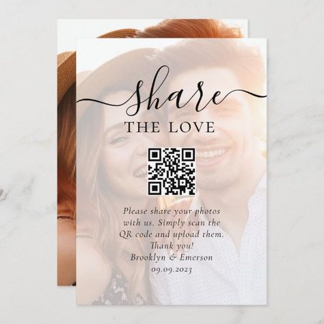 Wedding Photo Sharing Request QR Code Card Invitation With Qr Code, Wedding Photo Sharing, Qr Code Wedding, Reception Tables, Shop Wedding, Free Birthday Invitations, Free Birthday Invitation Templates, Congratulations Card, Free Birthday Stuff