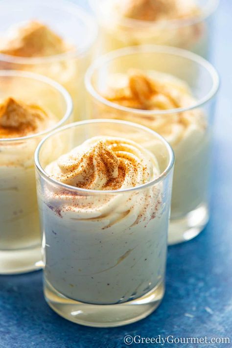 Eggnog Mousse - An Easy Christmas Dessert | Greedy Gourmet Thai Dessert Recipe, Thai Recipes Dessert, Thai Sticky Rice, Easy Christmas Dessert, Recipes With Cool Whip, Sweet Sticky Rice, Spiked Eggnog, Christmas Meal, Unique Recipe