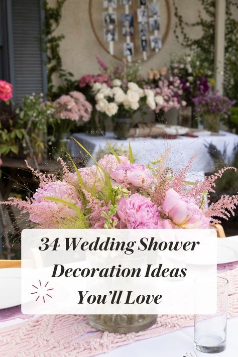 Elevate your wedding shower with these stunning decoration ideas! From elegant centerpieces to charming signage, discover creative ways to transform any space into a magical celebration of love. Explore our curated collection of decor inspiration and make the bride-to-be's shower a day to remember. #WeddingShowerDecor #CelebrationIdeas #BridalShower Decorating A Bridal Shower Table, Trendy Wedding Shower Ideas, Bridal Shower Decorations Ideas Creative, Table Decorations For Bridal Brunch, Bridal Shower Flower Ideas, Simple Classy Bridal Shower Ideas, Cute Wedding Shower Ideas, Bridal Shower Centerpiece Ideas Simple, Bridal Shower In Home