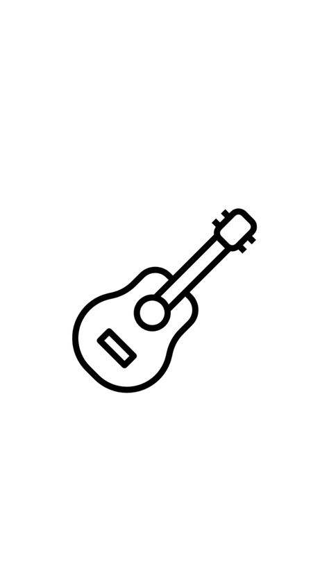 #guitar #guitarra #instagram #highlights Guitar Cute Drawing, Guitar Simple Drawing, Cute Guitar Drawing, Guitar Drawing Easy, Guitar Draw, Guitar Doodle, Drawing Guitar, Small Music Tattoos, Guitar Outline