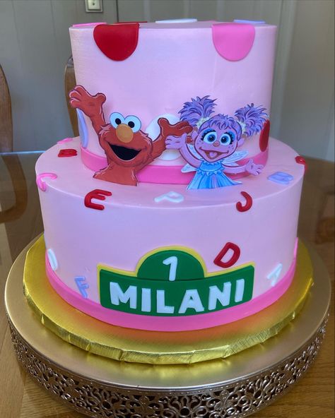 Elmo And Abby Cadabby Cake, Abby Sesame Street, Abby Cadabby Cake, Sesame Street Birthday Cake, Sesame Street Birthday Cakes, Second Birthday Cakes, Sesame Street Cake, Elmo Cake, Elmo Birthday Party