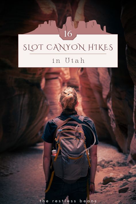 No adventure around the American southwest is complete without a trip to a slot canyon (or two). They offer the best hiking, excitement and views in Utah, often with a slither of the crowds in the national parks.  Check out this list of 16 epic slot canyons in Utah that we compiled over two years of travelling around the region, including GPS points, hiking details, fees, road conditions and more (for all fitness levels and no 4WD vehicle). Hanksville Utah, Slot Canyons Utah, Hikes In Utah, Utah Summer, Utah State Parks, Gorges State Park, Southwest Travel, Utah Camping, Utah Trip