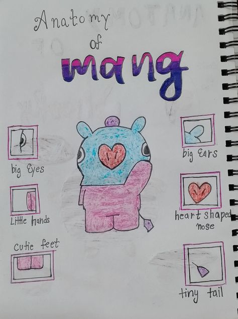 BT21 Mang anatomy, anatomy of mang, BT21, BTS, Jhope character bt21 Bt21 Anatomy, Mang Bt21, Bt21 Mang, Bts Journal, Bt 21, Bts Bt21, Journal Art, Heart Hands, Bts Book