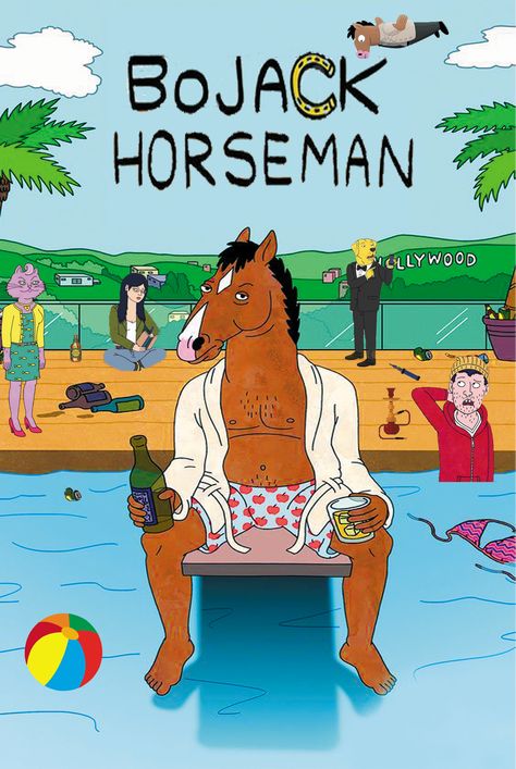 Bojack Horseman Bojack Horseman Illustration, Bojack Horseman Poster Aesthetic, Bojack Horseman Posters, Bojack Horseman Poster, Bojack Horseman Wallpaper, Unicorn Painting, Bojack Horseman, Movie Poster Wall, Book Show