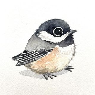 Heike Kuzminski (@heikekuzminski) • Instagram photos and videos Chickadee Bird Tattoo, Chickadee Illustration, Drawing A Bird, Chickadee Drawing, Chickadee Art, Lilac Painting, Bird Artists, Bird Crafts, Bird Artwork