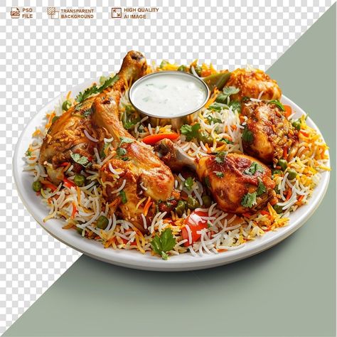 PSD a biryani with chicken pieces on a t... | Premium Psd #Freepik #psd Chicken Briyani Image, Plate Png, Dum Biryani, Africa Food, Illustrator Design Tutorial, Chicken Pieces, Chicken Biryani, Food Png, Technology Icon