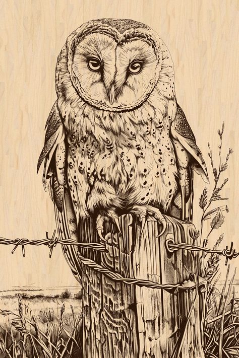 Pyrography Owl, Engraving Art, Wood Burning Art, Owl Design, Wildlife Nature, Barn Owl, Wildlife Art, Art Watercolor, Pyrography