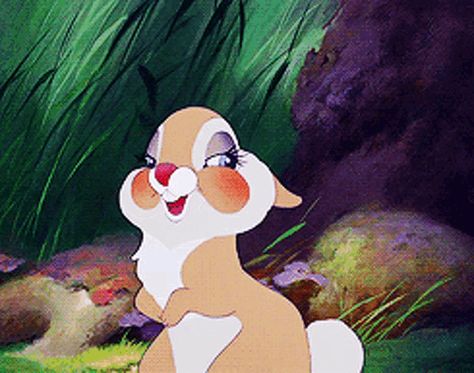 Bambi 1942, Waving Gif, Disney Amor, Disney Poster, Miss Bunny, Animiertes Gif, Bambi And Thumper, Walt Disney Characters, Cartoon Disney