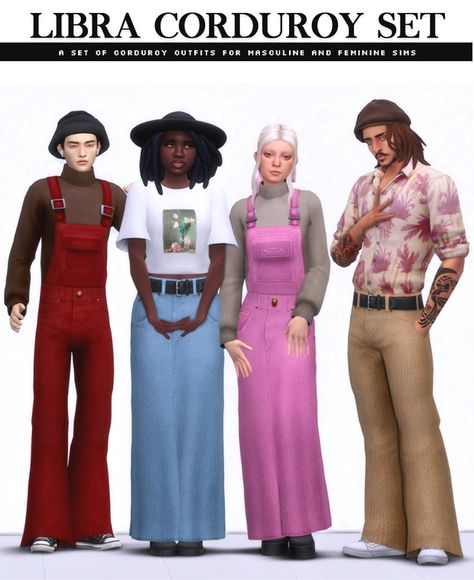 Ts4 Patreon, Sims4 Ideas, Corduroy Set, Procreate Ideas, Sims Stories, Pelo Sims, Sims 4 Mm Cc, Packing Clothes, Sims 4 Dresses