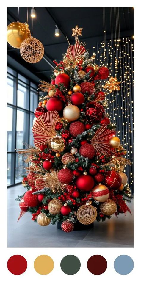 Explore Christmas Color Palettes for 2024 Trends Christmas Trends 2024/2025, Christmas Colors 2024, Christmas Color Schemes, Christmas Palette, Christmas Color Palette, Christmas 2025, Xmas Eve, Christmas Color, Traditional Christmas Tree