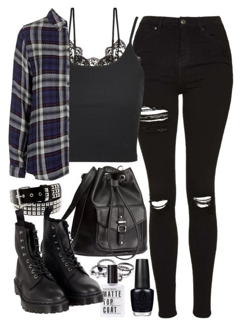 "Requested outfit" by ferned ❤ liked on Polyvore featuring Topshop, Hanky Panky, H&M, OPI and Dr. Martens Mode Rock, Boots Comfortable, Mode Grunge, Teenage Outfits, Jeans Boots, Rock Punk, Emo Outfits, Stil Inspiration, Emo Scene