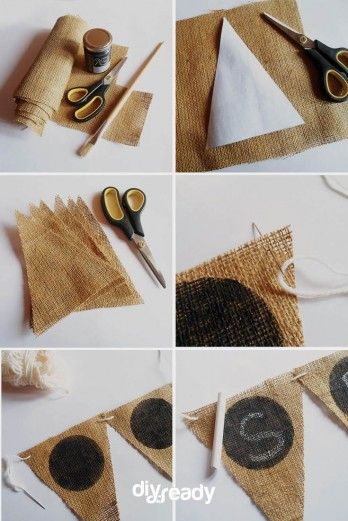 Make burlap bunting banners for any occasion with this DIY tutorial. It's the perfect DIY party decoration you can make for weddings and other occasions. Diy Country Wedding, Diy Craft Ideas For Kids, Burlap Bunting, Country Wedding Decorations, Diy Craft Ideas, Craft Ideas For Kids, Country Diy, Diy And Crafts Sewing, Chalkboard Paint