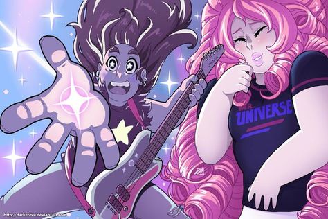 Like a Comet by DarkerEve Rose Quartz Steven Universe, Universe Artwork, Rosé Halloween, Greg Universe, Cartoon Network Shows, Cartoon Artwork, Mahō Shōjo, Steven Universe Fanart, Universe Art