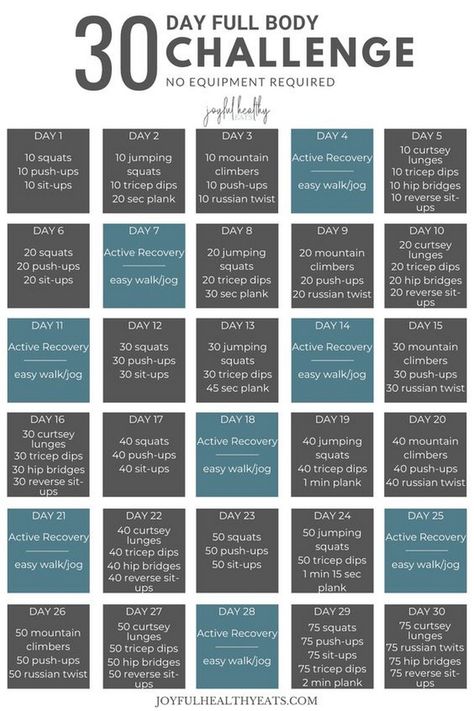 Fitness and Exercise for Attention Deficit Hyperactivity Disorder (ADHD) Management 30 Day Full Body Challenge, Full Body Workout Challenge, Month Workout Challenge, 30 Day Ab Challenge, Beginner Workouts, 30 Day Abs, Full Body Workout At Home, Month Workout, 30 Day Fitness