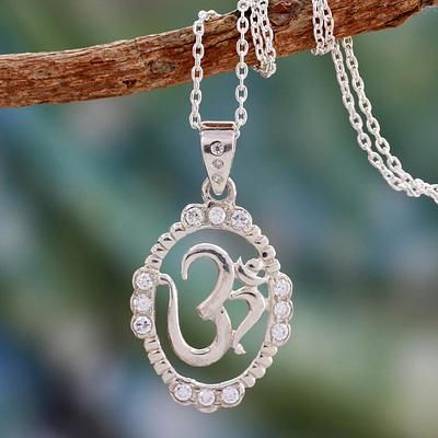 Sterling silver pendant necklace, 'Peaceful Om'. Shop from #UNICEFMarket and help save the lives of children around the world. Ancient Calligraphy, Locket Design, Locket Pendant Necklace, Magical Jewelry, Necklace Online, Sterling Silver Necklace Pendants, Design Silver, Necklace Sizes, Silver Pendant Necklace