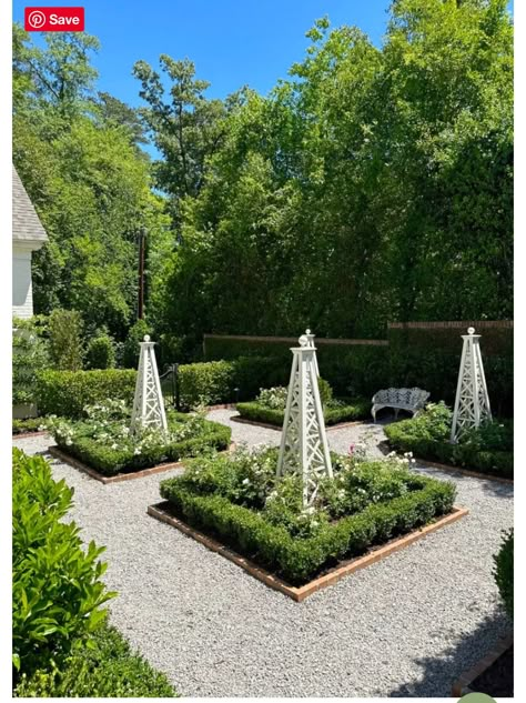 Modern Formal Garden, Formal Garden Design Ideas, Colonial Backyard, Small Formal Gardens, Low Maintenance Curb Appeal, Landscaping Garage, Pond Landscape Design, Formal Rose Garden, Ornamental Landscape