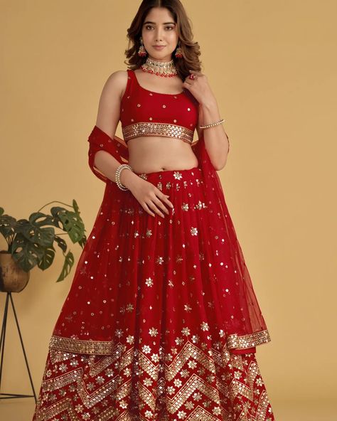 👉Red Color Georgette Fabric Lehenga 👉For More Details WhatsApp : +919978885114 👉www.fabdealvilla.com 👉COD Available 👉Free Shipping 👉Wholesale Rate 👉Quality Guaranteed Sequence Lehenga, Red Lehenga Choli, Lehenga Choli Designs, Bridesmaid Lehenga, Party Wear Lehenga Choli, Anamika Khanna, Diana Penty, Lehenga Skirt, Red Lehenga