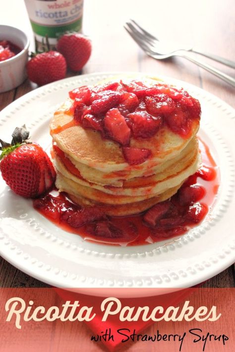 Ricotta Pancakes with Strawberry Syrup