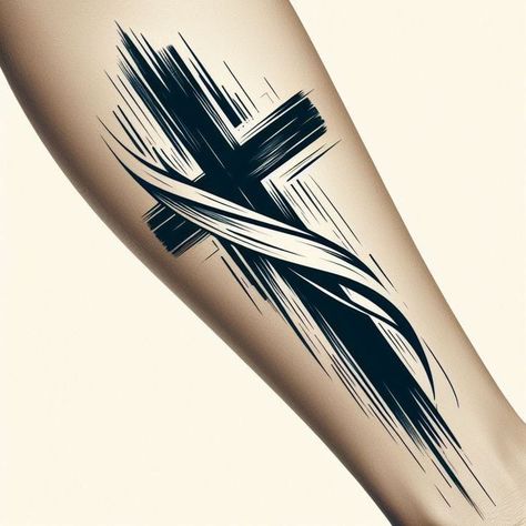 Cross Arm Tattoo For Men, 3 Cross Tattoos For Men, 3 Crosses Tattoo Design, Ken Tattoo, Cross Tattoo Designs For Men, Cross Tattoos For Men, Christian Cross Tattoos, Piston Tattoo, Brown Tattoo Ink