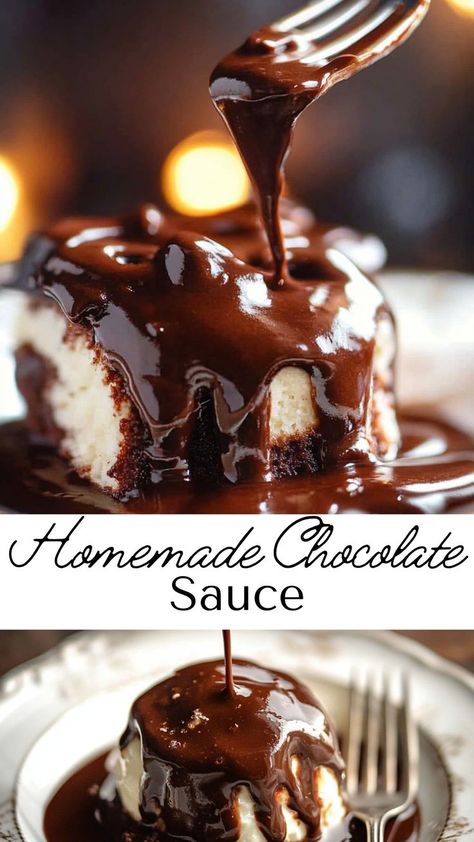 Bring a touch of indulgence to any dessert with this Homemade Chocolate Sauce! Velvety, rich, and with deep chocolate flavor, it’s ideal for enhancing cakes, ice cream, and more. Easy to make and even easier to enjoy! Ice Cream Chocolate Sauce, Easy Chocolate Sauce For Ice Cream, Homemade Chocolate Sauce For Ice Cream, Diy Chocolate Sauce, Chocolate Sauce For Cake, Chocolate Sauce For Ice Cream, Chocolate Drizzle Recipe, Sauce For Ice Cream, Chocolate Sauce Recipe