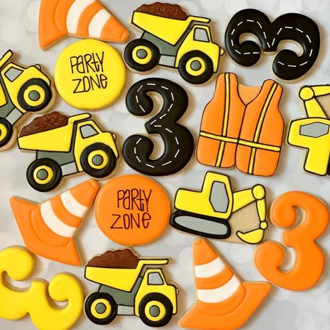 Construction Cookies, Construction Theme Birthday Party, 2nd Birthday Boys, Construction Birthday Parties, Construction Theme, Construction Birthday, Construction Vehicles, 4th Birthday Parties, Third Birthday