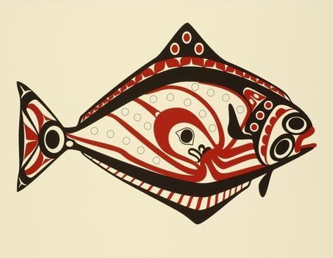 Tatouage Haida, Salmon Tattoo, Arte Haida, Alaskan Art, Animal Meanings, Alaska Art, Coast Salish, Native Artwork, Pacific Northwest Art