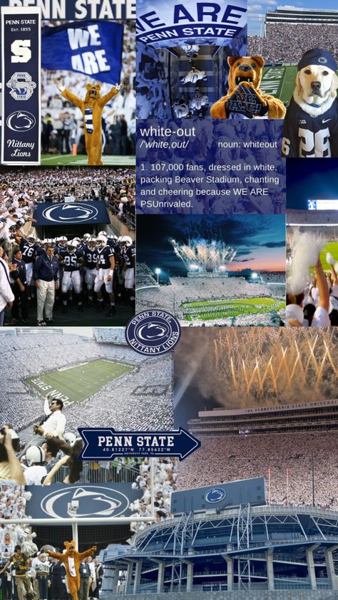 Penn State #nittanylions Penn State Aesthetic, Penn State College, Byu Football, Beaver Stadium, Dream Collage, College Bedding, Penn State Football, College List, Penn State University