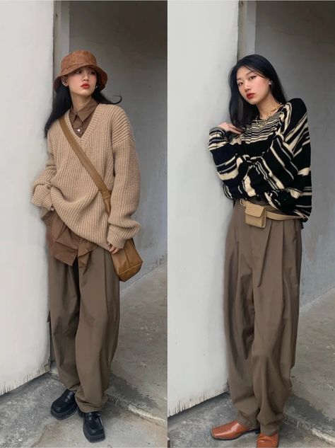 Fashion Inspo Outfits Korean, Aesthetics Outfits, Japanese Minimalist Fashion, Aesthetic Fall Outfits, Fall Aesthetics, Fall Outfits Ideas, Japanese Minimalist, Mode Ulzzang, Korean Outfit Street Styles