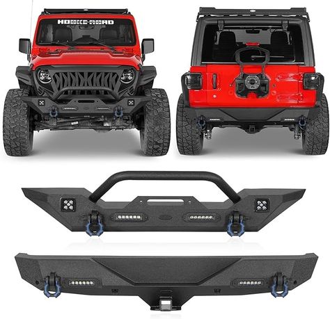 Amazon.com: Hooke Road JL Front & Rear Bumper Combo for 2018-2024 Jeep Wrangler JL JLU Unlimited 2/4 Doors (Sturdy Matte Black Textured Steel) : Automotive Winch Bumpers, Basic Hand Tools, Jeep Jl, Jeep Tj, Jeep Wrangler Jl, Road Design, Bull Bar, Wrangler Jl, Wrangler Unlimited