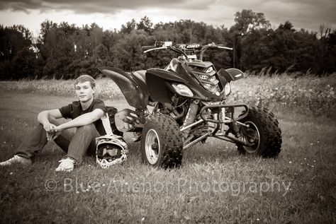 4 Wheeler Picture Ideas, Four Wheeler Picture Ideas, Senior Pictures With Four Wheeler, Anchor Photography, Baseball Senior Pictures, Sr Photos, Sport Photoshoot Ideas, Sports Photoshoot, Senior Year Pictures