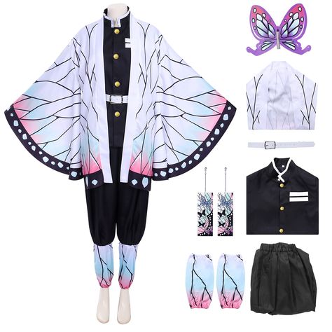 PRICES MAY VARY. Shinobu Cosplay Costume : Our Shinobu Kochou cosplay including 1* Shirt, 1* pants, 1* belt, 1* jacket, 1* butterfly hairpin, 2* leggings, 2* earrings，a total of 9 pieces. High Material : Kocho Shinobu costumes are made of high-quality uniform Polyester fabric, soft and breathable, very comfortable to wear, it can be hand wash and machine. Realistic Design : This Kochou Shinobu anime cosplay perfectly presenting the clothes of the anime characters with fine sewing, you will exact Shinobu Cosplay, Kimono Cosplay, Kostum Halloween, Nezuko Cosplay, Kochou Shinobu, Kostum Cosplay, Snk Cosplay, Kimono Outfit, Anime Halloween